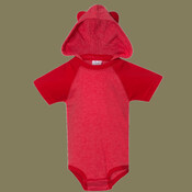 Infant Fine Jersey Raglan Bodysuit with Hood & Ears