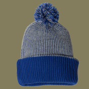 12" Speckled Pom-Pom Cuffed Beanie