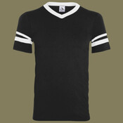 Youth V-Neck Jersey with Striped Sleeves