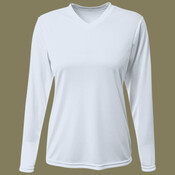 Women's USA-Made Deep V-Neck Long Sleeve T-Shirt