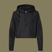 Women's Lightweight Quarter-Zip Pullover Crop Windbreaker