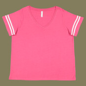 Women's Curvy Collection Vintage Football T-Shirt