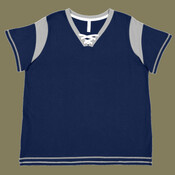Women's Curvy Lace Up Fine Jersey Tee
