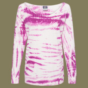 Women's French Terry Off-the-Shoulder Tie-Dyed Sweatshirt