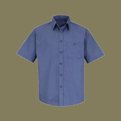 Men's Mini-Plaid Uniform Short Sleeve Shirt