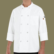 100% Polyester Ten Pearl Button Chef Coat