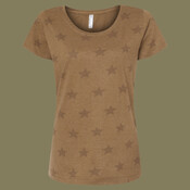 Women's Star Print Scoop Neck Tee