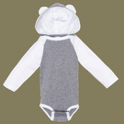 Infant Fine Jersey Character Hooded Long Sleeve Bodysuit with Ears