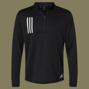 Men's 3-Stripes Double-Knit Quarter-Zip Pullover