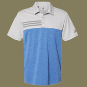 Men's Heathered Colorblocked 3-Stripes Polo