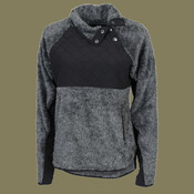 Women's Quilted Fuzzy Fleece Snap Placket Pullover