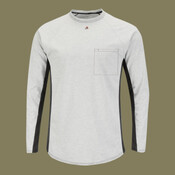 Men's Long Sleeve FR Two-Tone Base Layer with Concealed Chest Pocket - EXCEL FR
