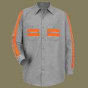 Men's Industrial Enhanced-Visibility Long Sleeve Work Shirt