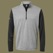 Men's Ultimate365 Heather Block Print Quarter-Zip Pullover