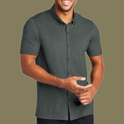 Stretch Pique Full Button Polo
