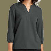Women's Stretch Crepe 3/4 Sleeve Blouse