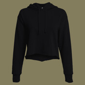 Women's Laguna Sueded Raw Edge Crop Hoodie Sweatshirt
