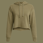 Women's Laguna Sueded Raw Edge Crop Hoodie Sweatshirt