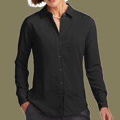 Women's Full Button Satin Blouse