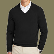 Cotton Stretch V Neck Sweater