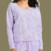 Women's Beach Wash ® Cloud Tie Dye V Neck Sweatshirt