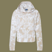 Women's Sueded Fleece Tie-Dyed Crop Hooded Sweatshirt