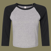 Women's Micro Rib Three-Quarter Raglan Sleeve Baby Tee