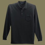 Long Sleeve Silk Touch Polo with Pocket