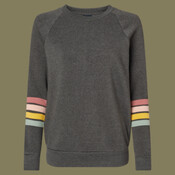 Women's Striped Sleeves Crewneck Sweatshirt