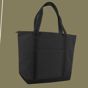 XL Zippered Cotton Canvas Resort Tote