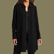 Women's Textured Crepe Long Tunic