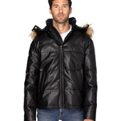 Vegan Leather Puffer Jacket