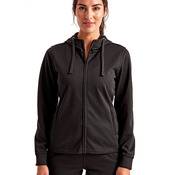 Womens Spun Dyed Full-Zip Hooded Sweatshirt