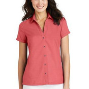 Ladies Textured Camp Shirt