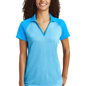 Women's PosiCharge ® RacerMesh ® Raglan Heather Block Polo