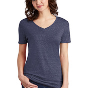 Ladies Snow Heather Jersey V Neck T Shirt