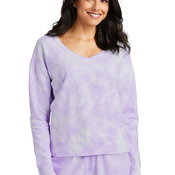 Ladies Beach Wash ® Cloud Tie Dye V Neck Sweatshirt