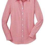 Ladies Long Sleeve Gingham Easy Care Shirt