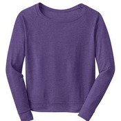 District® - Juniors Textured Wide Neck Long Sleeve Raglan DT272